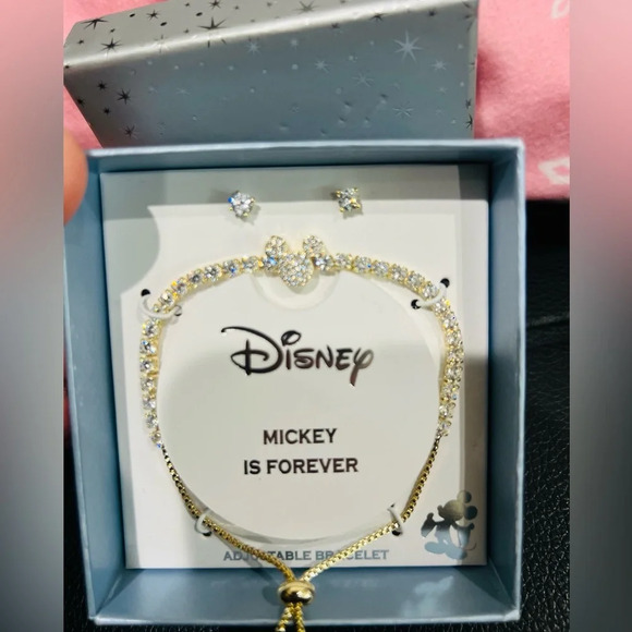 DISNEY MICKEY IS FOREVER ADJUSTABLE BRACELET WITH EARRINGS - Picture 4 of 11